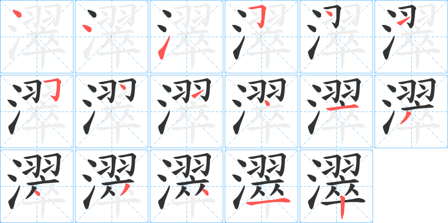 濢字的笔顺分布演示