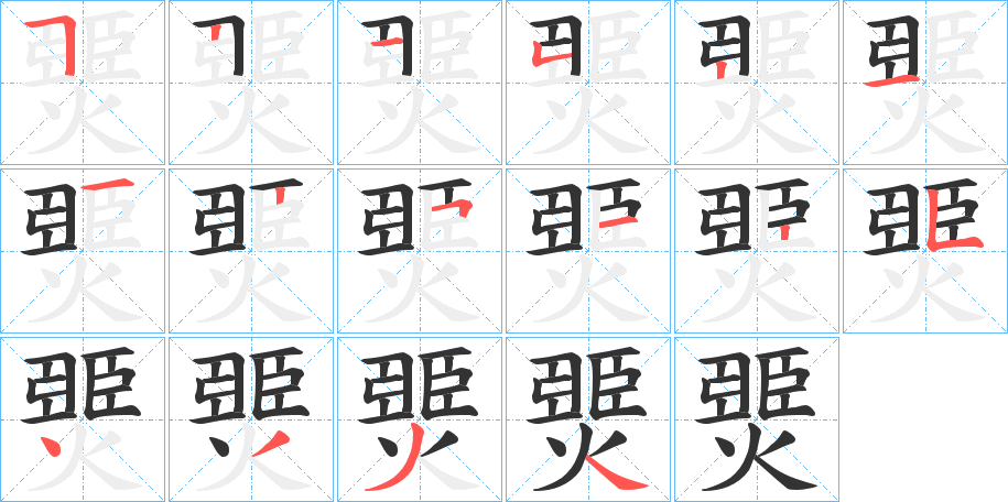 燛字的笔顺分布演示