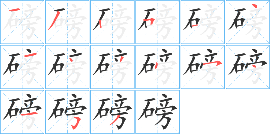 磅字的笔顺分布演示