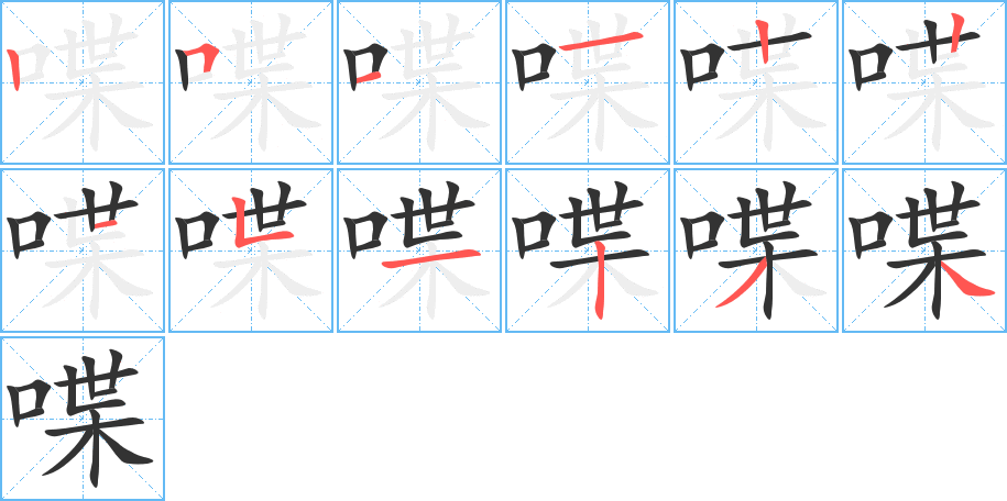 喋字的笔顺分布演示