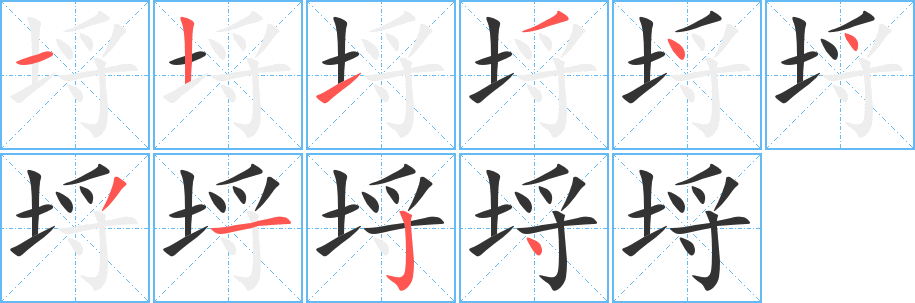 埒字的笔顺分布演示