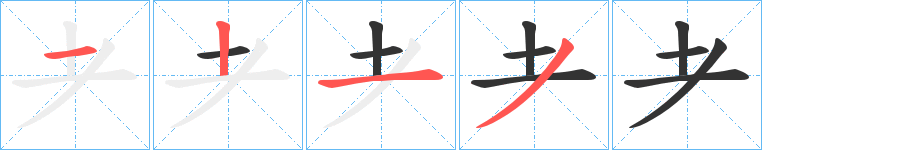 耂字的笔顺分布演示