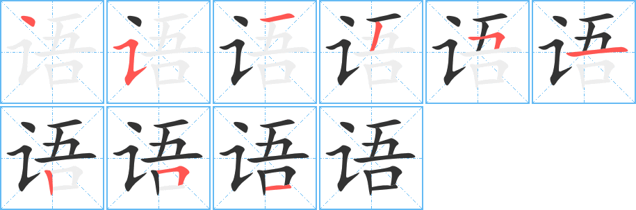 语字的笔顺分布演示